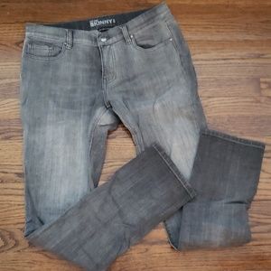 Gray denim skinny jeans. Petite size 8